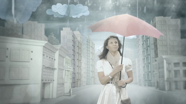 Video Reference: photograph, woman, beauty, snapshot, dress, girl, umbrella, winter, photo shoot, Person