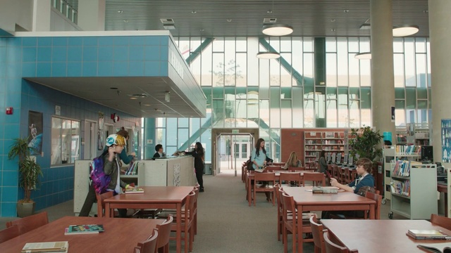 Video Reference: Building, Restaurant, Room, Cafeteria, Interior design, Ceiling, Architecture, Furniture, Café, Table, Person