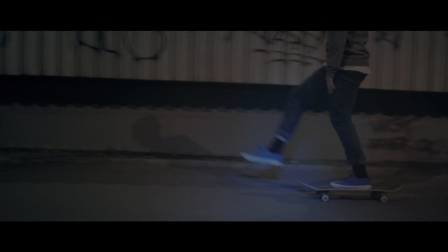 Video Reference: blue, black, skateboarding equipment and supplies, mode of transport, light, skateboard, darkness, sports equipment, longboard, lighting