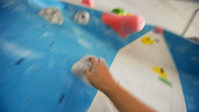 Video Reference: Bouldering, Climbing hold, Climbing, Adventure, Blue, Play, Rock climbing, Recreation, Child, Fun