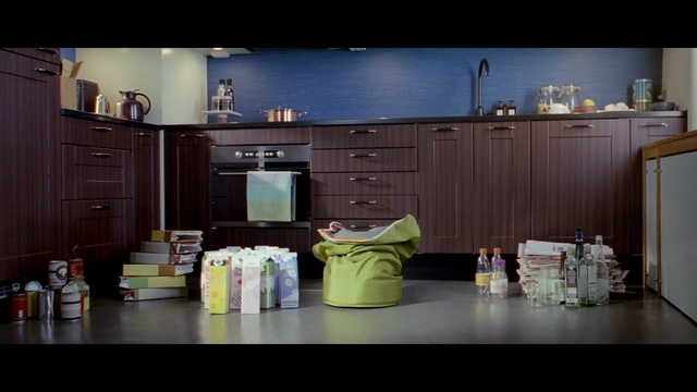 Video Reference: room, home, interior design, furniture, product, table, kitchen, flooring, Person