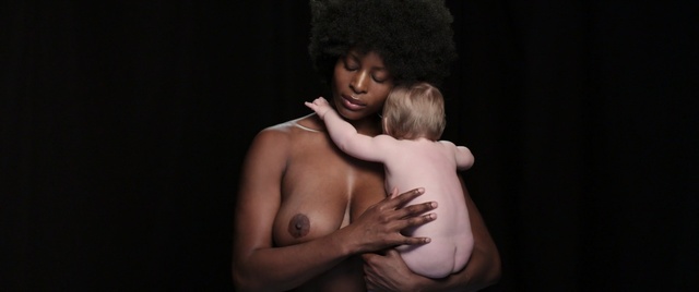 Video Reference: shoulder, human body, human, joint, hand, darkness, girl, neck, chest, model, Person