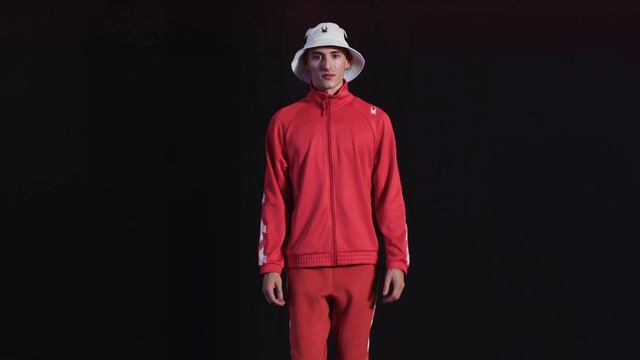 Video Reference: Red, Clothing, Outerwear, Hoodie, Jacket, Hood, Sleeve, Sportswear, Jersey, Performance
