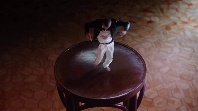 Video Reference: Canidae, Dog, Table, Dog breed, Sitting, Furniture, Companion dog, Carnivore