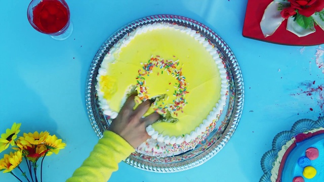 Video Reference: Yellow, Plate, Dishware, Circle, Cuisine, Food