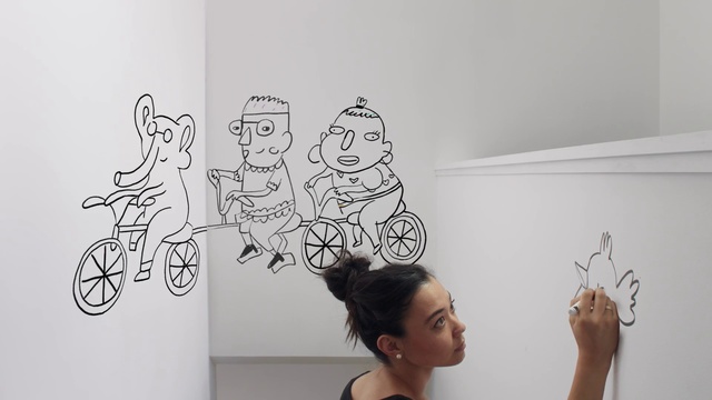 Video Reference: Wall, Drawing, Illustration, Art, Visual arts, Mural, Room, Animation, Vehicle, Sketch