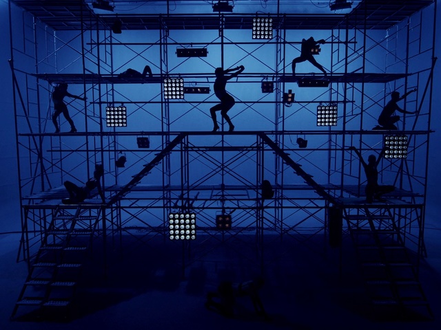 Video Reference: Blue, Sky, Architecture, Scaffolding, Electricity, Space, Electrical supply