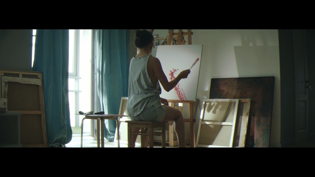 Video Reference: snapshot, sitting, girl, darkness, window, screenshot, scene, furniture, conversation, table