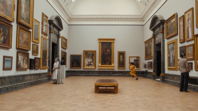 Video Reference: tourist attraction, museum, art gallery, interior design, estate, ceiling, flooring, exhibition, lobby, building