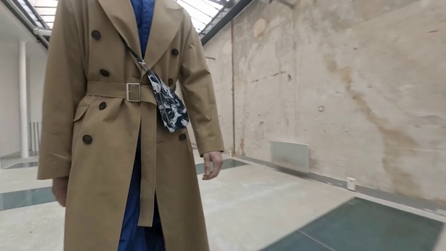 Video Reference: Trench coat, Clothing, Coat, Overcoat, Outerwear, Fashion, Beige, Street fashion, Jacket, Blazer