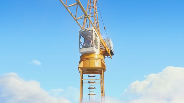 Video Reference: sky, cloud, tower, crane, public utility, Person