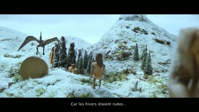 Video Reference: fauna, ecosystem, geological phenomenon, screenshot, snow, winter, sky, flightless bird, freezing, wildlife