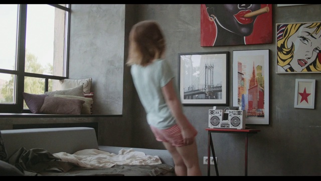 Video Reference: Wall, Room, Bedroom, Leg, Furniture, Art, Arm, Interior design, Shoulder, Joint