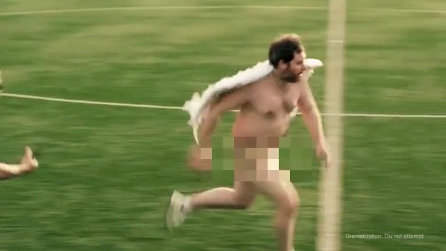 Video Reference: player, vertebrate, sports, grass, football player, barechestedness, football, muscle, fun, sports training