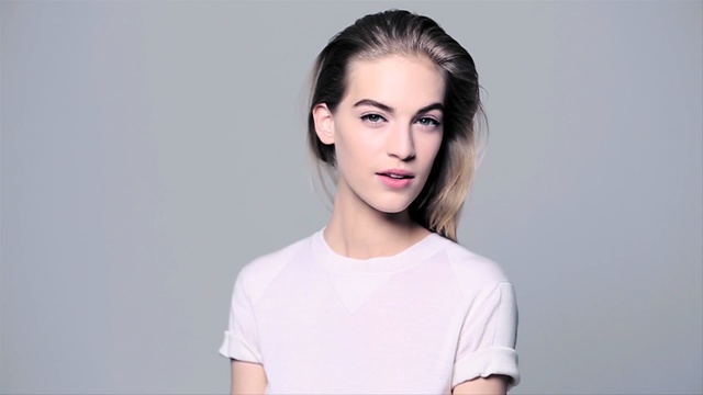 Video Reference: Hair, Face, White, Eyebrow, Skin, Hairstyle, Shoulder, Lip, Beauty, Cheek, Person