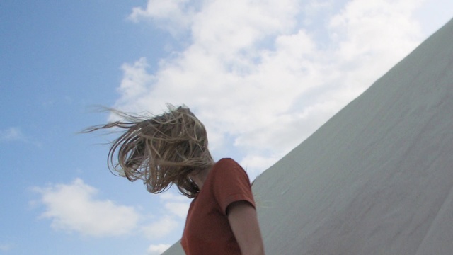 Video Reference: Hair, Sky, Hairstyle, Vacation, Blond, Summer, Surfer hair, Long hair, Fun, Photography