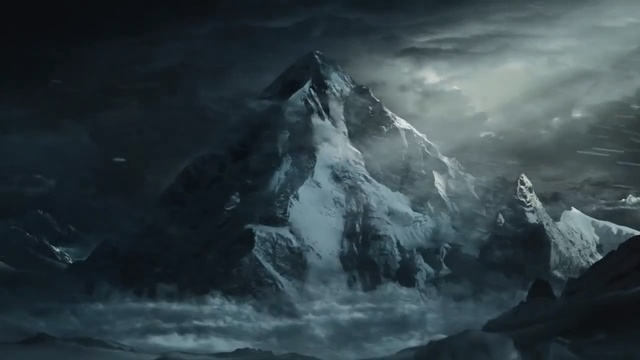 Video Reference: Sky, Darkness, Atmosphere, Geological phenomenon, Cg artwork, Ice, Space, Illustration, Mountain range, Mountain