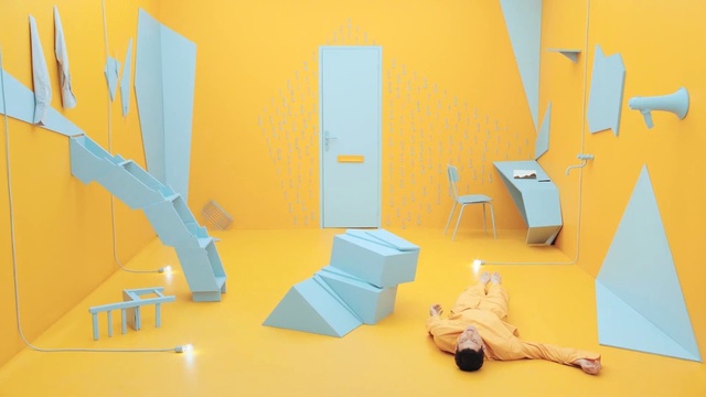 Video Reference: Yellow, Orange, Room, Graphic design, Design, Illustration, Art, Interior design, Paper, Animation