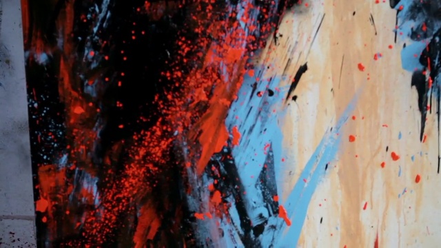 Video Reference: Red, Blue, Modern art, Geological phenomenon, Acrylic paint, Water, Painting, Paint, Tree, Art