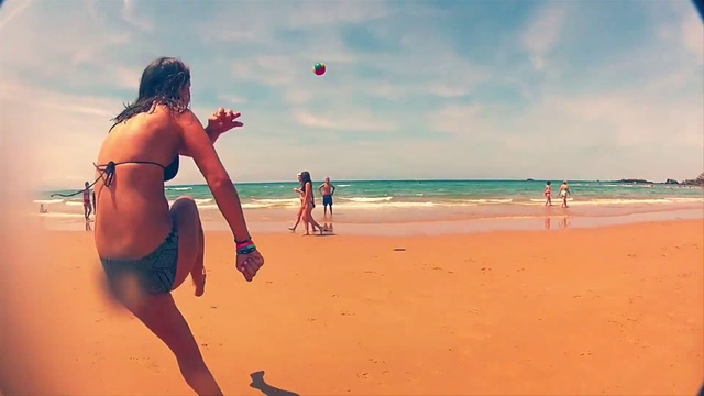 Video Reference: People on beach, Beach, Sand, Vacation, Fun, Summer, Sea, Sky, Ocean, Horizon, Person