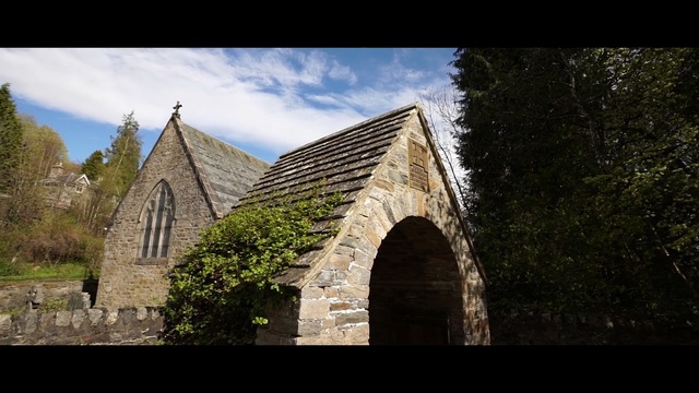 Video Reference: sky, tree, cloud, archaeological site, historic site, grass, building, medieval architecture, ruins, village
