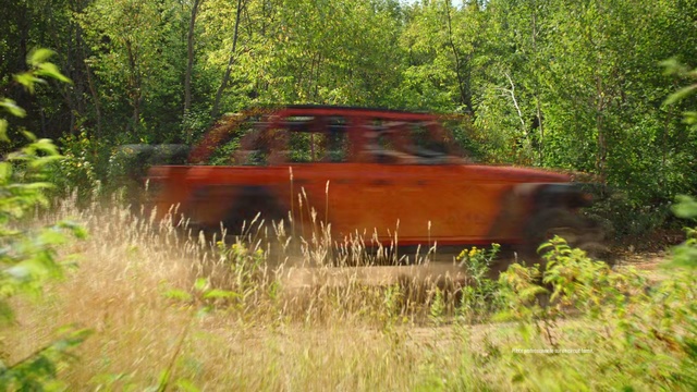 Video Reference: Vehicle, Car, Plant community, Grass, Tree, Off-roading, Rural area, Rust, Sedan, Classic car