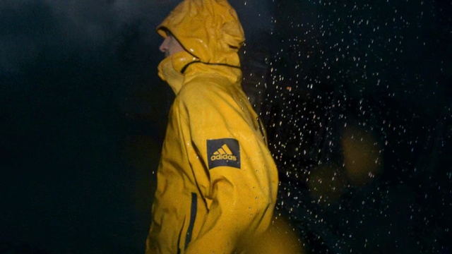 Video Reference: Yellow, Jacket, Outerwear, Personal protective equipment, Raincoat, Space, Night, Photography, Hazmat suit, Art