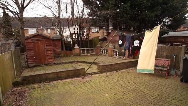 Video Reference: property, house, yard, backyard, shed, home, tree, outdoor structure, wood, roof