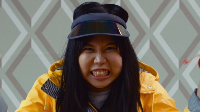 Video Reference: yellow, fashion accessory, headgear, smile, girl, fun, product, Person