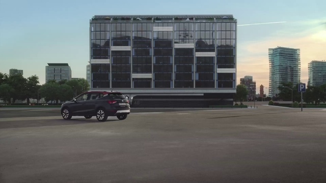 Video Reference: Vehicle, Car, Transport, Architecture, Building, Commercial building, Sport utility vehicle, Advertising, Facade, City