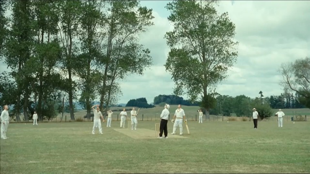 Video Reference: grass, pasture, public space, tree, field, land lot, sports, grassland, cricket, structure, Person