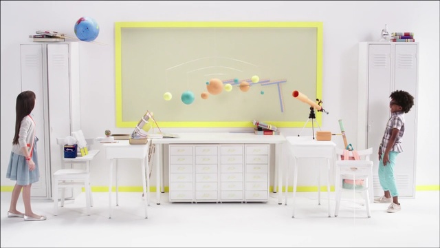 Video Reference: Product, Furniture, Yellow, Room, Desk, Table, Interior design, Child, Changing table, Infant bed