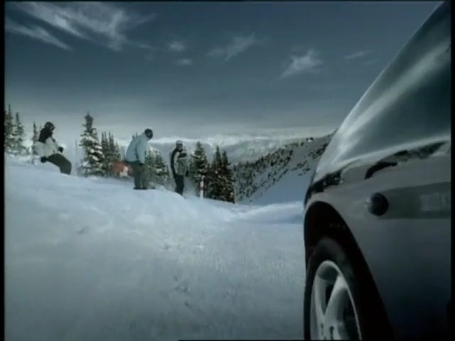 Video Reference: car, motor vehicle, snow, freezing, vehicle, mode of transport, winter, family car, sky, automotive design