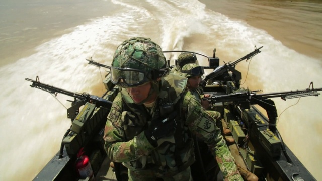 Video Reference: army, soldier, military, military organization, troop, infantry, marines, gun, firearm, paratrooper, Person