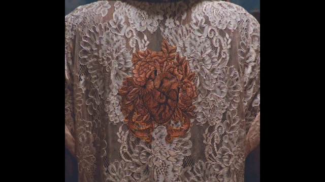 Video Reference: Clothing, Outerwear, Lace, Fashion, Textile, Pattern, Pattern, Sleeve, Design, Neck