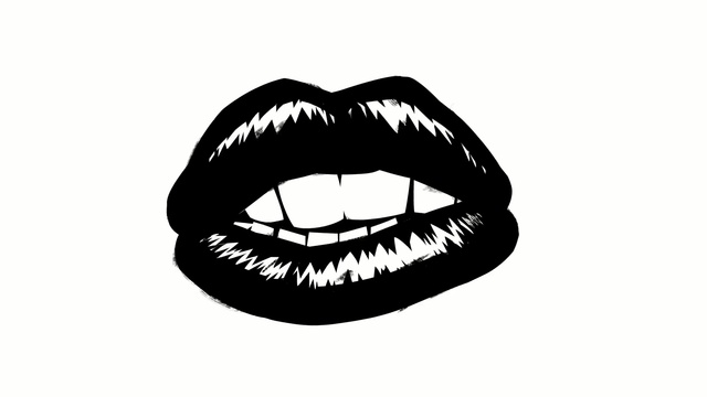 Video Reference: black and white, smile, mouth, jaw, font, monochrome photography, monochrome, tooth, graphics, illustration