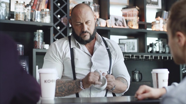 Video Reference: drink, distilled beverage, liqueur, facial hair, Person