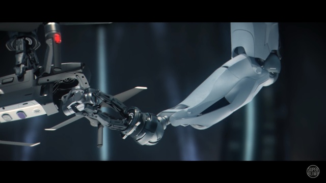 Video Reference: Arm, Robot, Machine, Technology, Photography, Action figure, Fictional character, Space