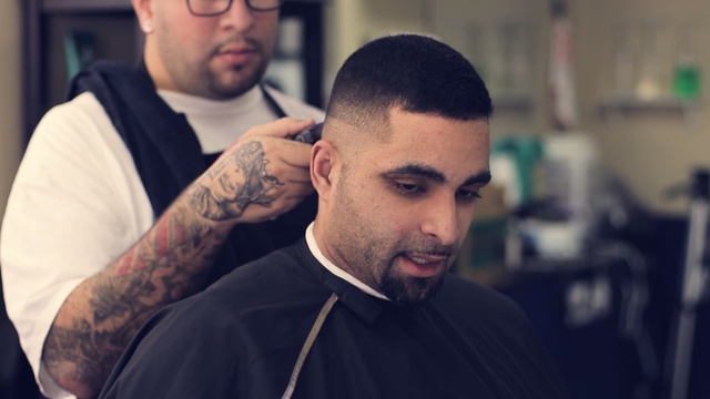 Video Reference: hair, barber, man, facial hair, chin, beard, hairstyle, forehead, ear, neck