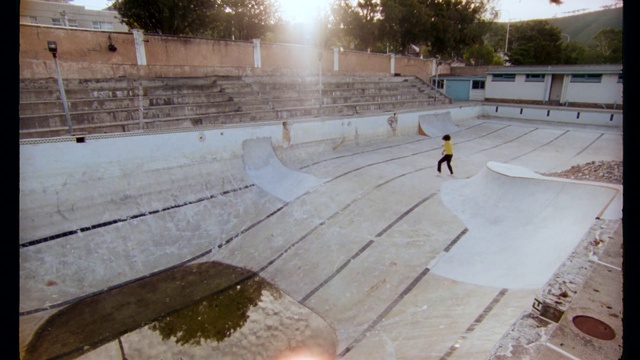 Video Reference: Sport venue, Water, Skatepark, Floor, Roof, Recreation, Landscape, Concrete, Composite material