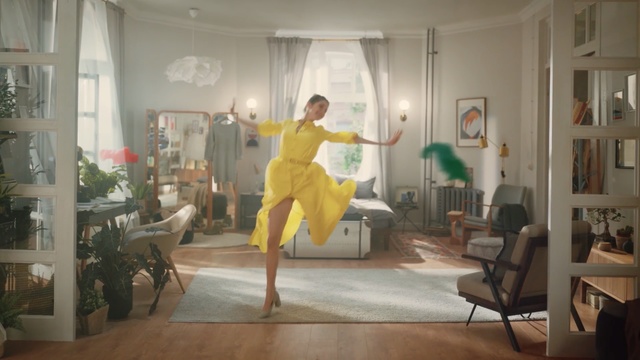 Video Reference: Room, Yellow, Floor, Living room, Interior design, Flooring, Fun, Furniture, Ceiling, Window