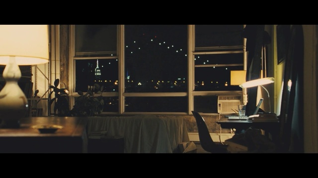 Video Reference: interior design, lighting, furniture, darkness, table, light fixture, midnight, window, screenshot