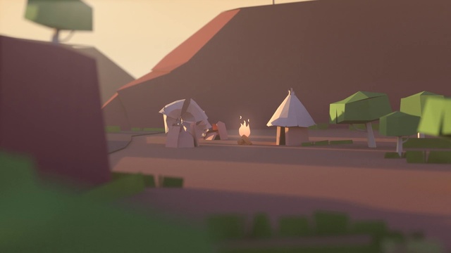 Video Reference: Animation, House, Illustration, Architecture, Home, Screenshot, Landscape, Adventure game, Games, Table, Room, Front, View, Living, Sitting, Large, Sign, Television, Red, Computer, Umbrella, White, Street, Tent, Lamp