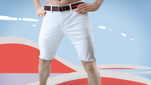 Video Reference: Clothing, White, Sportswear, Waist, Leg, Standing, Joint, Male, Trousers, Knee