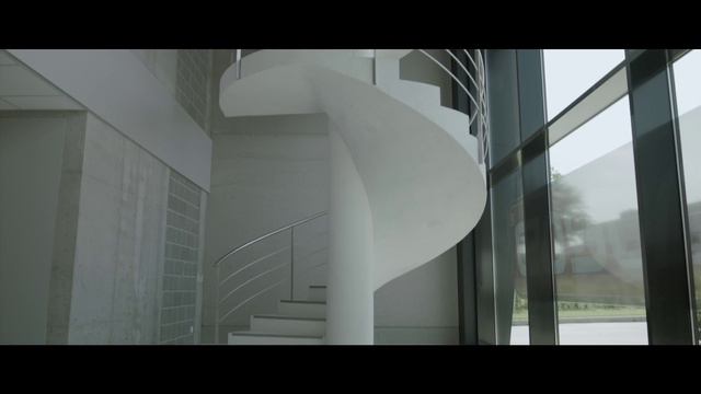 Video Reference: Fixture, Grey, Rectangle, Composite material, Facade, Tints and shades, Glass, Art, Metal, Symmetry