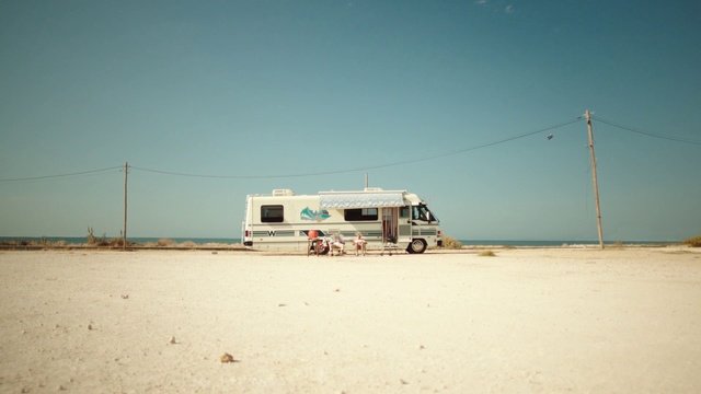 Video Reference: Sky, Mode of transport, Transport, Landscape, Beach, Vehicle, Vacation, Sea, Sand, Car