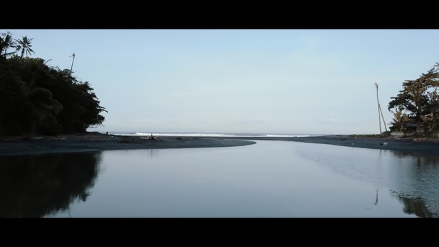 Video Reference: waterway, sky, reflection, water, body of water, sea, horizon, river, tree, lake