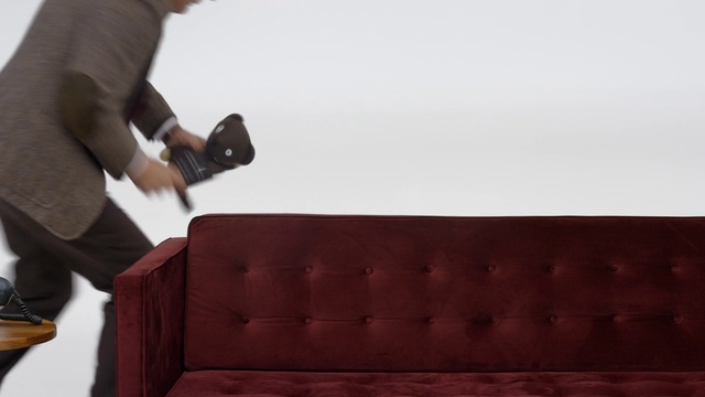 Video Reference: Red, Couch, Brown, Furniture, Leather, Textile, Sofa bed