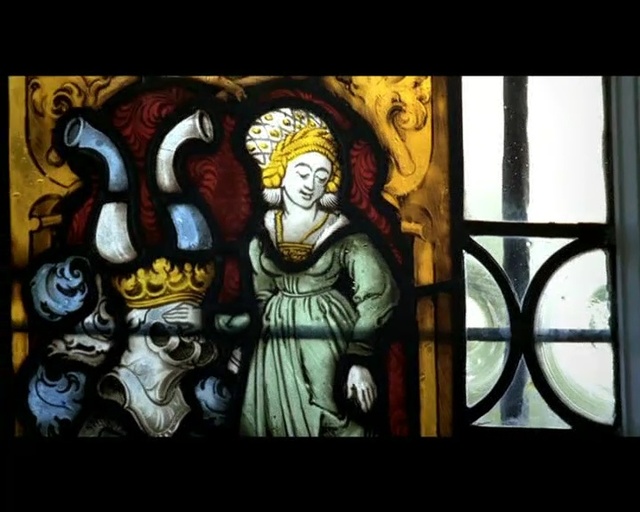 Video Reference: Stained glass, Glass, Art, Window, Visual arts, Modern art, Illustration, Painting, Middle ages, Place of worship, Person