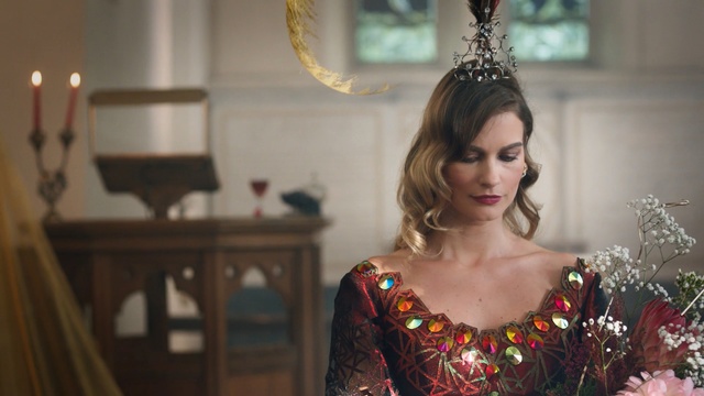 Video Reference: beauty, lady, gown, girl, fashion accessory, dress, hairstyle, formal wear, fashion, shoulder, Person